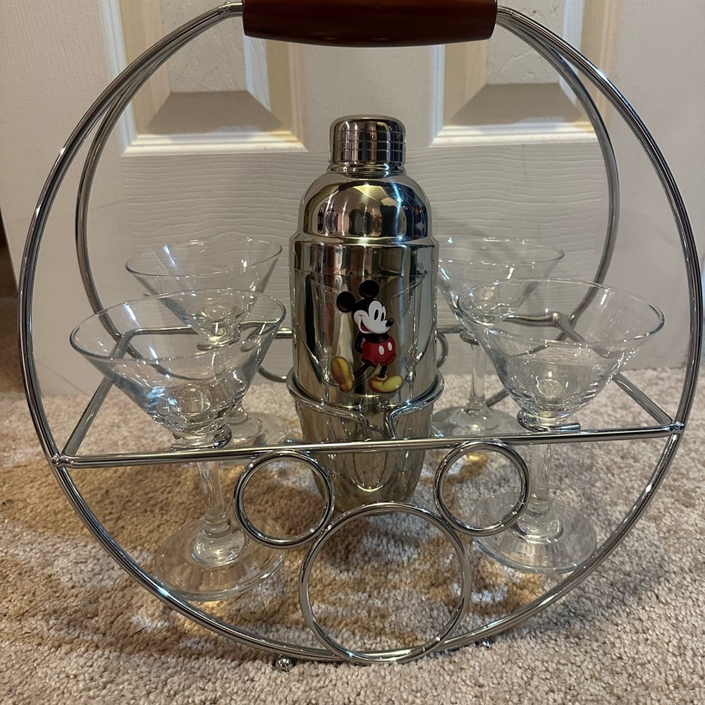 Disney Mickey Mouse Silver Cocktail Shaker Set
